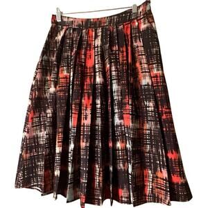 Fynn and Rose Women’s Abstract Pleated Midi Skirt Sz. 4 Anthropologie